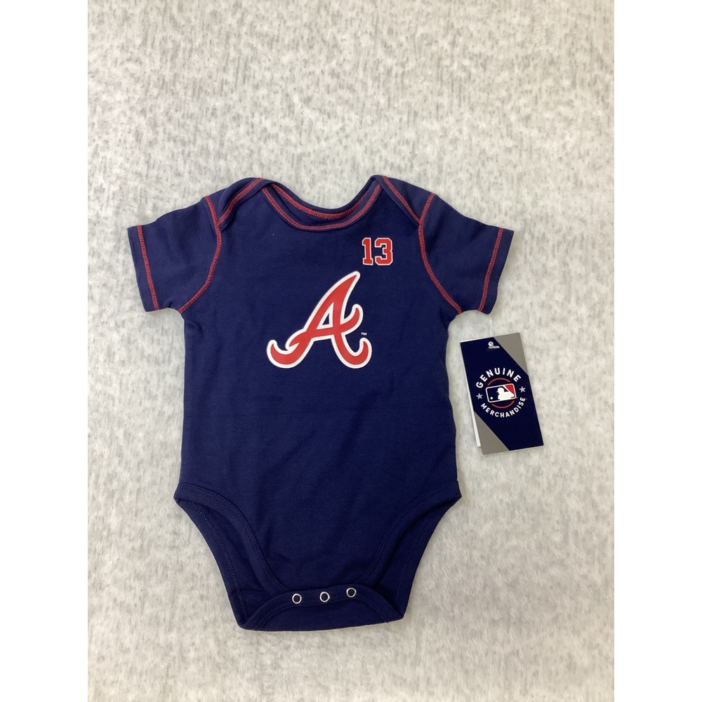 MLB Atlanta Braves Ronald Acuna Jr 13 Baby Bodysuit Navy Blue 3-6M 9K3N3MB66….